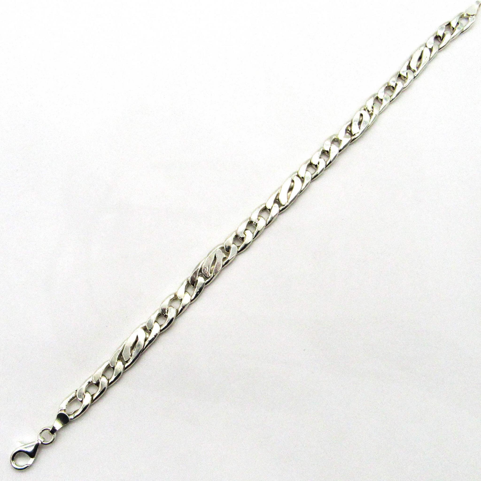 PULSERA GROUMET,JULIANA2 HUECA 21CM /PLATA